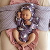 SNUGGLE HUNNY MIDNIGHT SWAN LONG SLEEVE BODYSUIT WITH FRILL