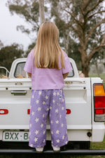 SUNDAY SIBLINGS DUSTY STAR PANTS - PURPLE GINGHAM (PRE-ORDER)