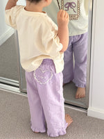 BABY O THE LABEL SIERRA PANT - LILAC GINGHAM