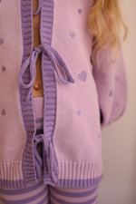 POSS & SOSS HEART TIE UP CARDIGAN - TWILIGHT