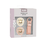 BIBS DUMMY & LOOP CLIP GIFT SET - BLUSH