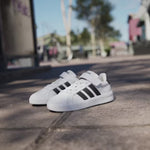 ADIDAS KIDS GRAND COURT 3.0 WHITE / BLACK STRIPE