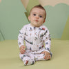 SNUGGLE HUNNY TRAINS ORGANIC SNUGGLE SLEEPSUIT ZIP FOOTIE