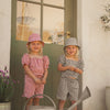 CINNAMON BABY GINGHAM BUCKET HAT - CRIMSON