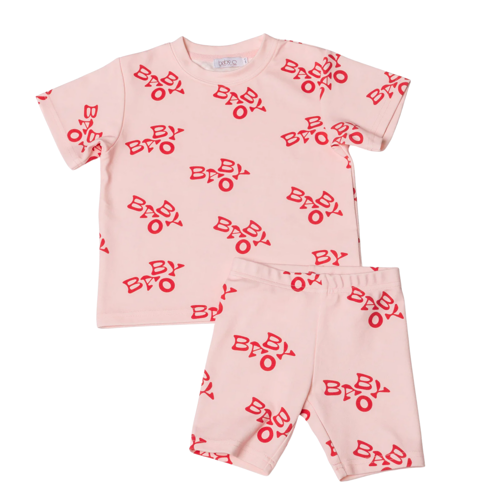 BABY O THE LABEL ALL OVER LOGO SET - PINK