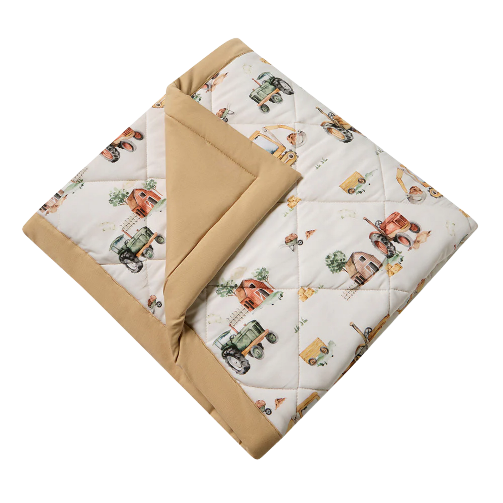 SNUGGLE HUNNY DIGGERS & TRACTORS ORGANIC COTTON COT COMFORTER