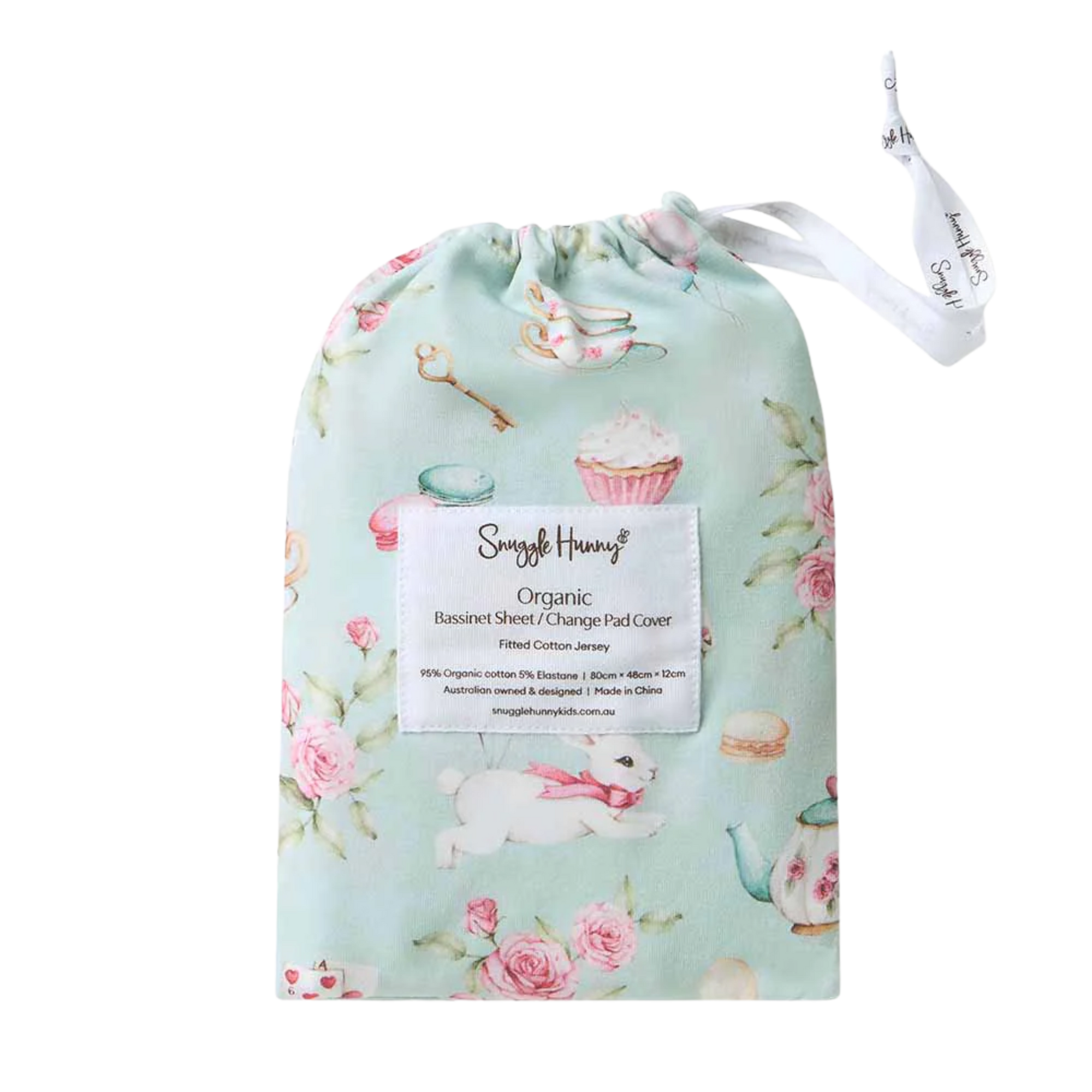 SNUGGLE HUNNY WHITE RABBIT BASSINET SHEET / CHANGE PAD COVER