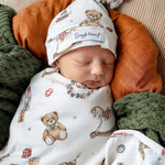 SNUGGLE HUNNY SANTA'S TOY SHOP JERSERY WRAP & BEANIE SET