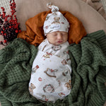 SNUGGLE HUNNY SANTA'S TOY SHOP JERSERY WRAP & BEANIE SET