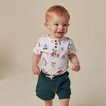 SNUGGLE HUNNY SANTA'S TOY SHOP SHORT SLEEVE BODYSUIT
