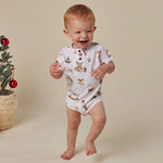 SNUGGLE HUNNY SANTA'S TOY SHOP SHORT SLEEVE BODYSUIT