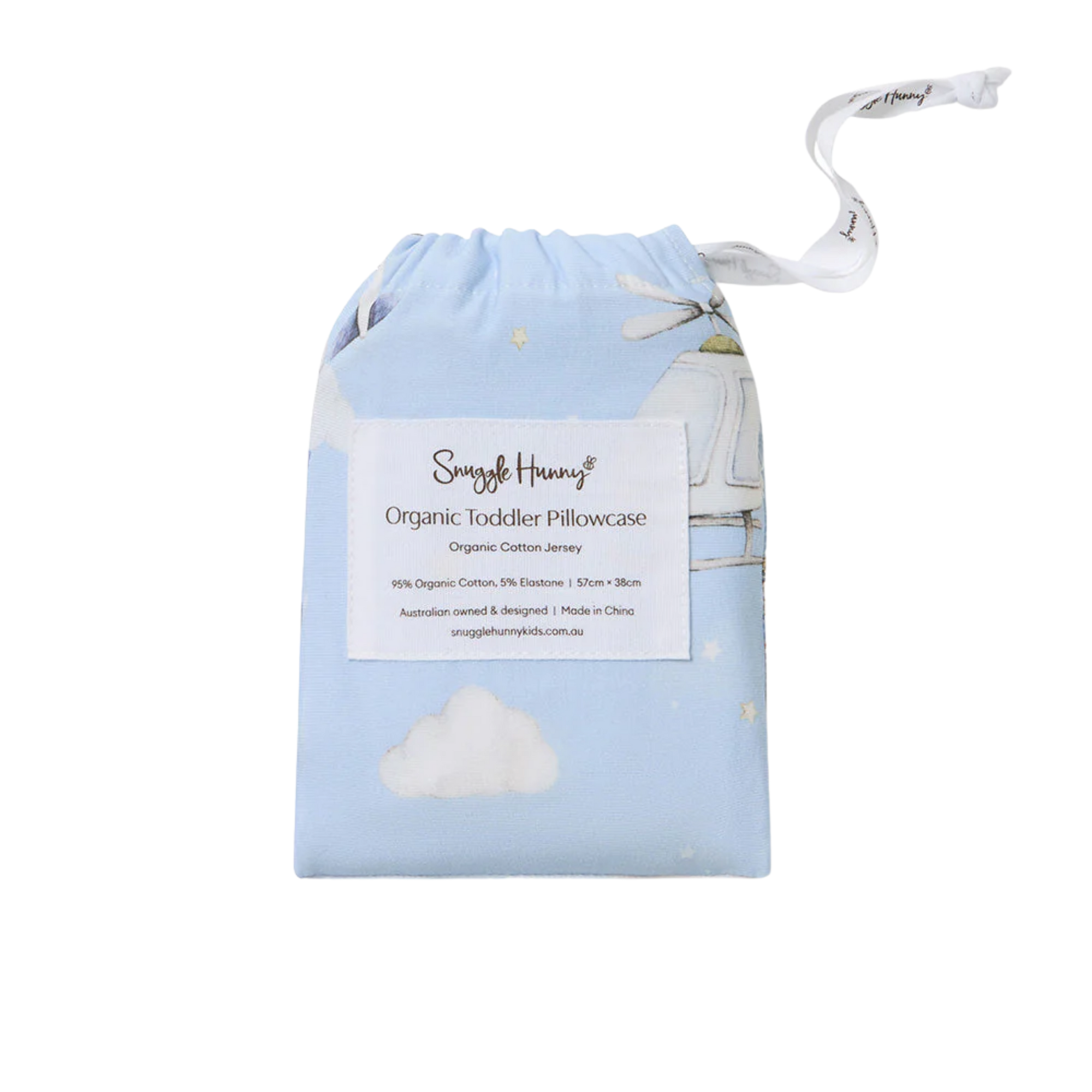 SNUGGLE HUNNY TAKING FLIGHT ORGANIC COTTON PILLOW CASE