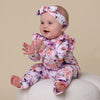 SNUGGLE HUNNY BLUSHING BEAUTY ORGANIC SNUGGLESUIT CONVERTIBLE ROMPER WITH FRILL