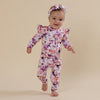 SNUGGLE HUNNY BLUSHING BEAUTY ORGANIC SNUGGLESUIT CONVERTIBLE ROMPER WITH FRILL