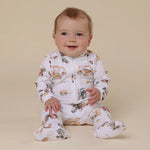 SNUGGLE HUNNY DIGGERS & TRACTORS SNUGGLE SLEEPSUIT ZIP FOOTIE