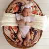 SNUGGLE HUNNY LAVENDER SHORT SLEEVE ORGANIC BODYSUIT WITH FRILL