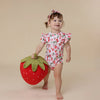 SNUGGLE HUNNY STRAWBERRY SHORT SLEEVE BODYSUIT WITH FRILL