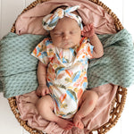 SNUGGLE HUNNY SUMMER PALM SHORT SLEEVE BODYSUIT