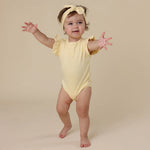 SNUGGLE HUNNY SUNLIGHT SHORT SLEEVE BODYSUIT WITH FRILL