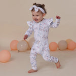 SNUGGLE HUNNY SWEET SWALLOWS SNUGGLESUIT CONVERTIBLE ROMPER WITH FRILL