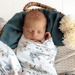 SNUGGLE HUNNY SWEET SWALLOWS JERSEY WRAP & TOPKNOT SET