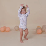 SNUGGLE HUNNY SWEET SWALLOWS LONG SLEEVE BODYSUIT WITH FRILL