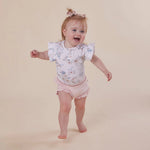 SNUGGLE HUNNY SWEET SWALLOWS SHORT SLEEVE BODYSUIT WITH FRILL