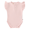 SNUGGLE HUNNY BABY PINK SHORT SLEEVE BODYSUIT WITH FRILL