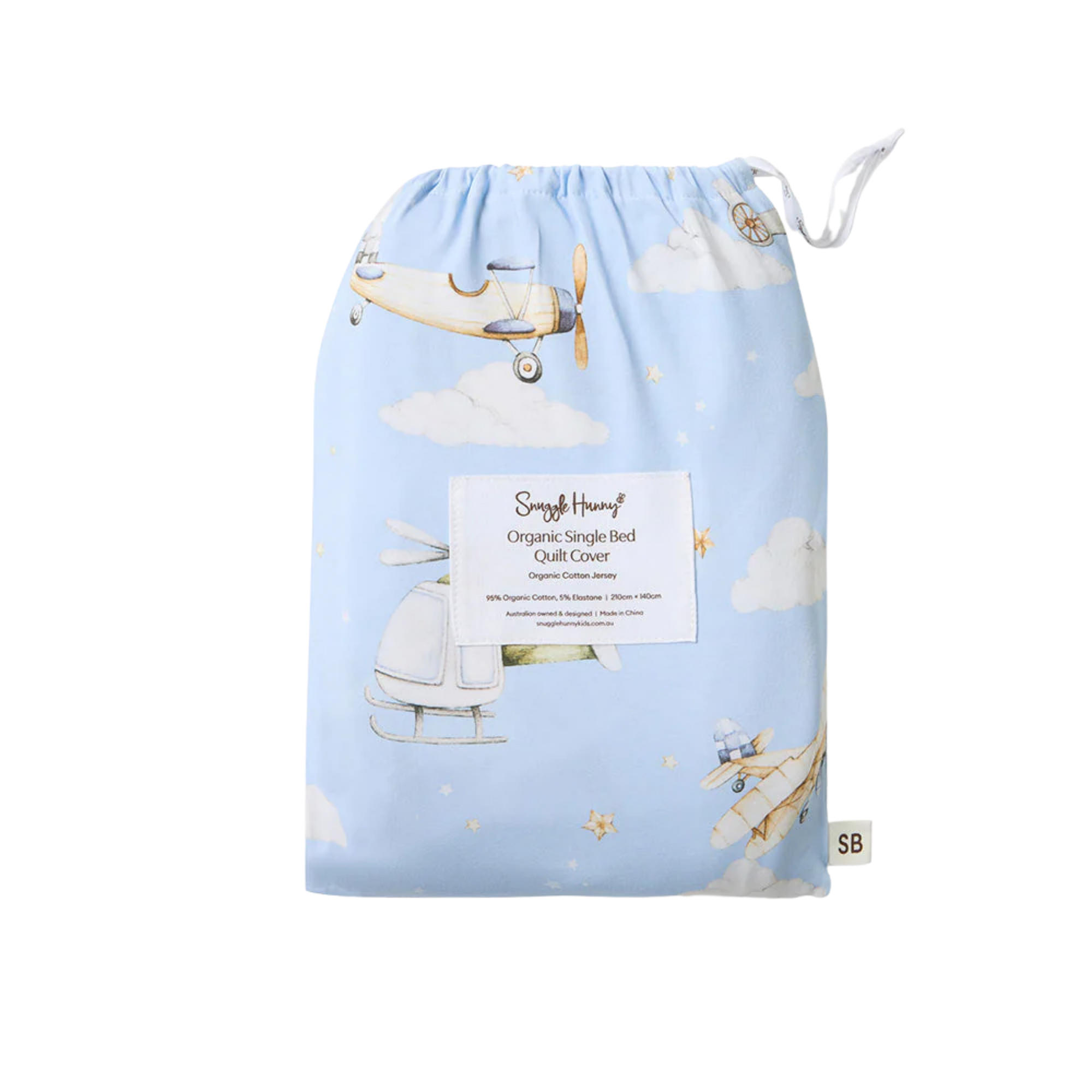 SNUGGLE HUNNY TAKING FLIGHT ORGANIC COTTON QUILT COVER