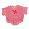 BABY O THE LABEL TERRY LOGO ROMPER - PINK