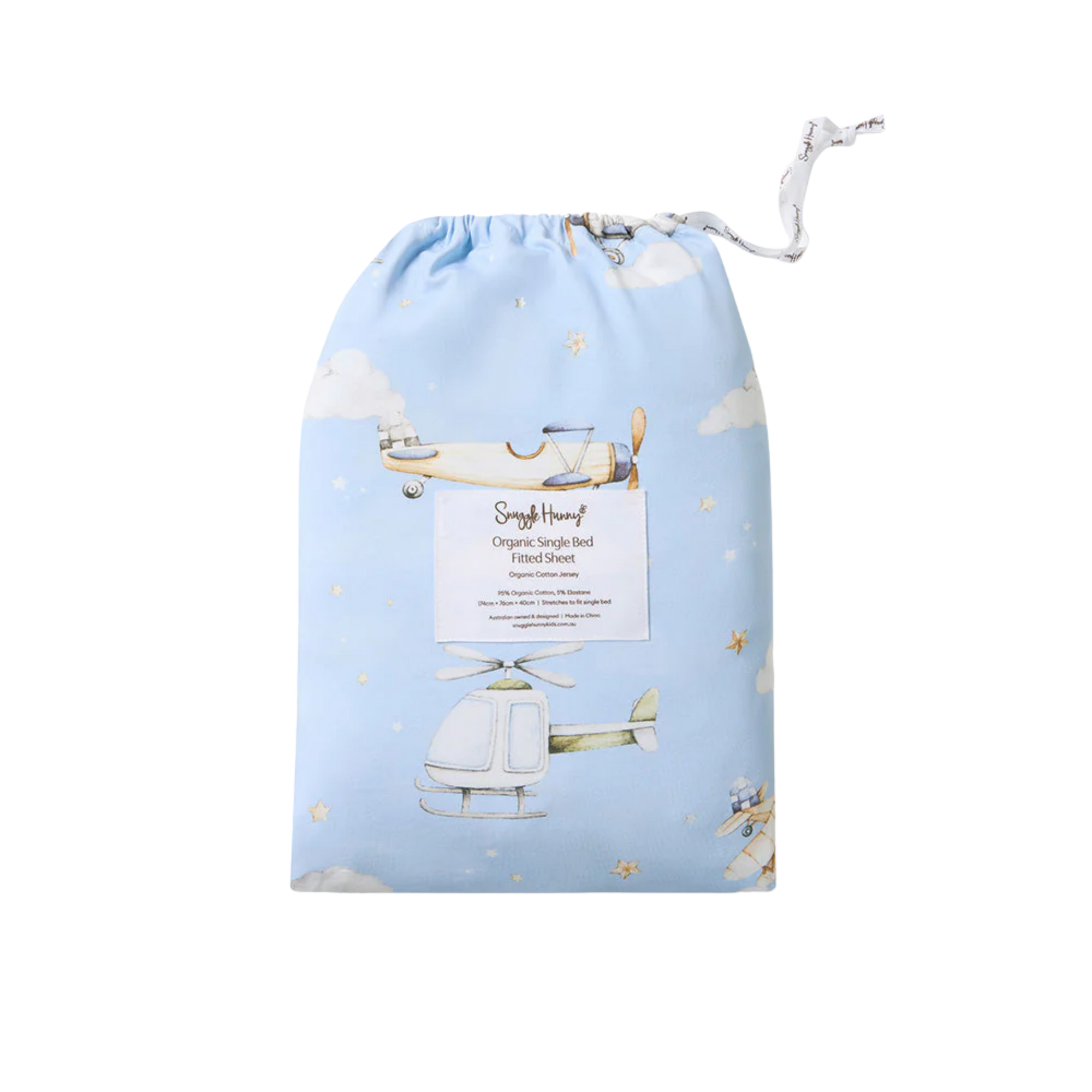 SNUGGLE HUNNY TAKING FLIGHT ORGANIC COTTON FITTED SHEET