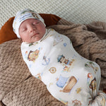 SNUGGLE HUNNY TREASURE ISLAND JERSEY WRAP & BEANIE SET