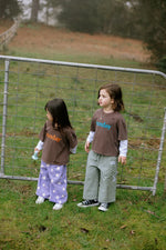 SUNDAY SIBLINGS SUNDAY TEE - BROWN AND BLUE