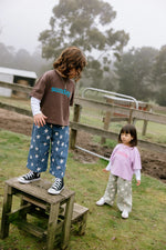 SUNDAY SIBLINGS SUNDAY TEE - BROWN AND BLUE