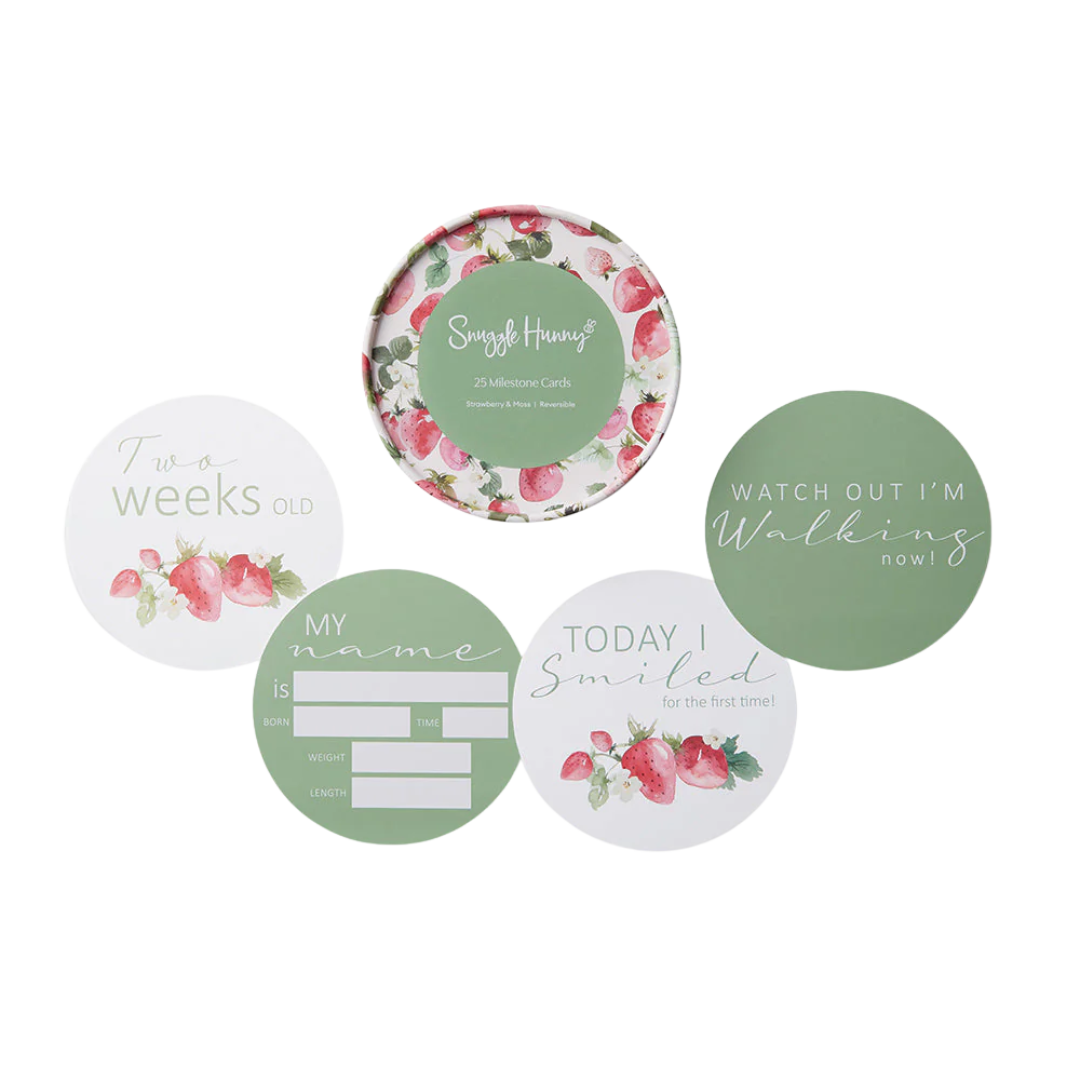 SNUGGLE HUNNY STRAWBERRY & MOSS REVERSIBLE MILESTONE CARDS