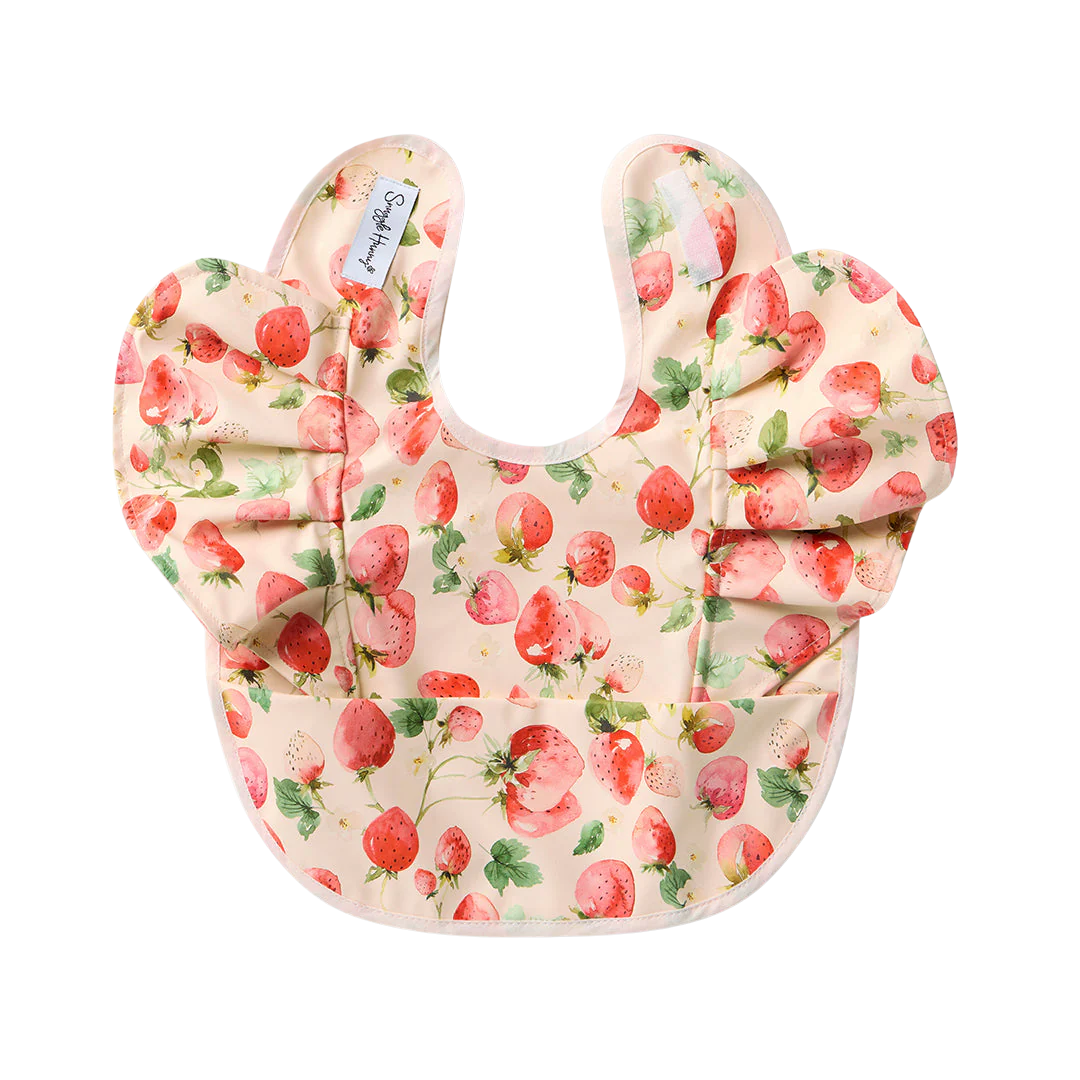 SNUGGLE HUNNY STRAWBERRY FRILL SNUGGLE BIB