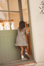 CINNAMON BABY BLACK GINGHAM DRESS