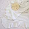 SNUGGLE HUNNY WHITE RUFFLE KNIT BABY BLANKET