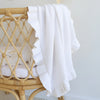 SNUGGLE HUNNY WHITE RUFFLE KNIT BABY BLANKET