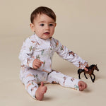 SNUGGLE HUNNY WILD HORSES SNUGGLESUIT CONVERTIBLE ROMPER