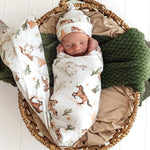 SNUGGLE HUNNY WILD HORSES JERSEY WRAP & BEANIE SET