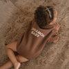 CINNAMON BABY LOGO ROMPER - CHOCOLATE