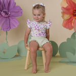 SNUGGLE HUNNY ISLA SHORT SLEEVE ORGANIC BODYSUIT WITH FRILL