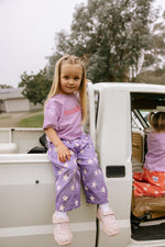 SUNDAY SIBLINGS DUSTY STAR PANTS - PURPLE GINGHAM (PRE-ORDER)